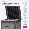 imageKeter Cortina 30 Gallon Resin Outdoor Storage Box and Patio Side Table for Pool and Garden Accessories Graphite
