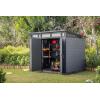 imageKeter Cortina 9x7 Ft AllWeather Storage Shed with Skylight Window Builtin Ventilation Customizable Walls ampamp Lockable Double Doors Graphite