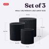 imageKeter Cylinder Set of 3 Rattan Resin Planter for Indoor and Outdoor Plants Ideal Decorative Planter for Porches and Patio Decor TaupeBlack