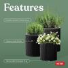 imageKeter Cylinder Set of 3 Rattan Resin Planter for Indoor and Outdoor Plants Ideal Decorative Planter for Porches and Patio Decor TaupeBlack