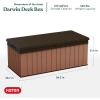 imageKeter Darwin 100 Gallon Resin Large Deck Box Organization and Storage for Patio Storage Box Outdoor Cushions Garden Tools Brown ampamp BlackBrown