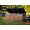imageKeter Darwin 100 Gallon Resin Large Deck Box Organization and Storage for Patio Storage Box Outdoor Cushions Garden Tools Brown ampamp BlackBrown