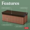 imageKeter Darwin 100 Gallon Resin Large Deck Box Organization and Storage for Patio Storage Box Outdoor Cushions Garden Tools Brown ampamp BlackBrown