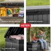 imageKeter Darwin 100 Gallon Resin Large Deck Box Organization and Storage for Patio Storage Box Outdoor Cushions Garden Tools Brown ampamp BlackGrey