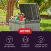 imageKeter Darwin 100 Gallon Resin Large Deck Box Organization and Storage for Patio Storage Box Outdoor Cushions Garden Tools Brown ampamp BlackGrey