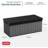imageKeter Darwin 100 Gallon Resin Large Deck Box Organization and Storage for Patio Storage Box Outdoor Cushions Garden Tools Brown ampamp BlackGrey
