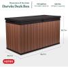 imageKeter Darwin 150 Gallon Resin Large Deck Box  Organization and Storage for Patio Furniture Outdoor Cushions Garden Tools Brown ampamp BlackDeck Box