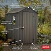 imageKeter Darwin 4x6 Feet Outdoor Storage Shed Graphite Gray  Lockable Resin Organizer Unit with Single Door Window and Skylight for Backyard Garden or Lawn Organization