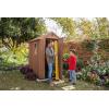 imageKeter Darwin 4x6 Resin Outdoor Storage Shed KitPerfect to Store Patio Furniture Garden Tools Bike Accessories Beach Chairs and Lawn Mower Brown