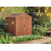 imageKeter Darwin 6x8 Resin Outdoor Storage Shed KitPerfect to Store Patio Furniture Garden Tools Bike Accessories Beach Chairs and Lawn Mower BrownBrown