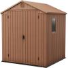 imageKeter Darwin 6x8 Resin Outdoor Storage Shed KitPerfect to Store Patio Furniture Garden Tools Bike Accessories Beach Chairs and Lawn Mower BrownGray