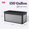 imageKeter Denali 150 Gallon Resin Large Deck Box with Double Wall 20mm Panels  Paintable and DrillableOrganization and Storage for Patio Furniture and Outdoor Items Grey ampamp Black