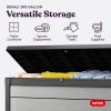 imageKeter Denali 200 Gallon Resin Large Deck Box with Double Wall 20mm Panels  Paintable and DrillableOrganization and Storage for Patio Furniture and Outdoor Items Grey ampamp Black200 Gallons