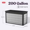 imageKeter Denali 200 Gallon Resin Large Deck Box with Double Wall 20mm Panels  Paintable and DrillableOrganization and Storage for Patio Furniture and Outdoor Items Grey ampamp Black200 Gallons