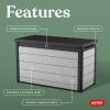 imageKeter Denali 200 Gallon Resin Large Deck Box with Double Wall 20mm Panels  Paintable and DrillableOrganization and Storage for Patio Furniture and Outdoor Items Grey ampamp Black200 Gallons