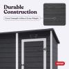 imageKeter Essential Shed 4x6 Resin Outdoor Storage Shed Ideal Storage for Patio Furniture Garden Tools Bike Accessories Beach Chairs and Lawn Mower Black and White