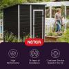 imageKeter Essential Shed 4x6 Resin Outdoor Storage Shed Ideal Storage for Patio Furniture Garden Tools Bike Accessories Beach Chairs and Lawn Mower Black and White