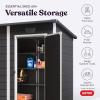 imageKeter Essential Shed 4x6 Resin Outdoor Storage Shed Ideal Storage for Patio Furniture Garden Tools Bike Accessories Beach Chairs and Lawn Mower Black and White