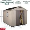 imageKeter Factor 8 x 11 Foot All Weather Resin Outdoor Storage Shed with 2 Shelves Included and Builtin Ventilation for Backyard Organization Taupe8x11