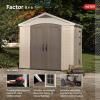 imageKeter Factor 8 x 11 Foot All Weather Resin Outdoor Storage Shed with 2 Shelves Included and Builtin Ventilation for Backyard Organization Taupe8x6 ft