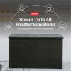 imageKeter Java XXL 230 Gallon Resin Rattan Look Large Outdoor Storage Deck Box for Patio Furniture Cushions Pool Toys and Garden Tools Dark GreyBox