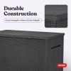 imageKeter Java XXL 230 Gallon Resin Rattan Look Large Outdoor Storage Deck Box for Patio Furniture Cushions Pool Toys and Garden Tools Dark GreyBox
