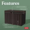 imageKeter Kentwood 50 Gallon Resin Deck BoxOrganization and Storage for Patio Cushions Throw Pillows and Garden Tools Dark GreyBrown