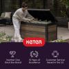 imageKeter Kentwood 50 Gallon Resin Deck BoxOrganization and Storage for Patio Cushions Throw Pillows and Garden Tools Dark GreyBrown