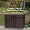 imageKeter Kentwood 50 Gallon Resin Deck BoxOrganization and Storage for Patio Cushions Throw Pillows and Garden Tools Dark GreyBrown