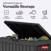 imageKeter Kentwood 50 Gallon Resin Deck BoxOrganization and Storage for Patio Cushions Throw Pillows and Garden Tools Dark GreyDark Grey