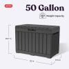 imageKeter Kentwood 50 Gallon Resin Deck BoxOrganization and Storage for Patio Cushions Throw Pillows and Garden Tools Dark GreyDark Grey