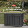 imageKeter Kentwood 50 Gallon Resin Deck BoxOrganization and Storage for Patio Cushions Throw Pillows and Garden Tools Dark GreyDark Grey