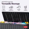 imageKeter Kentwood 92 Gallon Resin Deck BoxOrganization and Storage for Patio Furniture Outdoor Cushions Throw Pillows Garden Tools and Pool Floats Dark GreyDark Grey