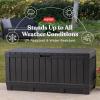 imageKeter Kentwood 92 Gallon Resin Deck BoxOrganization and Storage for Patio Furniture Outdoor Cushions Throw Pillows Garden Tools and Pool Floats Dark GreyDark Grey