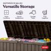 imageKeter Kentwood 92 Gallon Resin Deck BoxOrganization and Storage for Patio Furniture Outdoor Cushions Throw Pillows Garden Tools and Pool Floats Dark GreyBrown