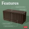 imageKeter Kentwood 92 Gallon Resin Deck BoxOrganization and Storage for Patio Furniture Outdoor Cushions Throw Pillows Garden Tools and Pool Floats Dark GreyBrown