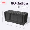 imageKeter Kentwood 92 Gallon Resin Deck BoxOrganization and Storage for Patio Furniture Outdoor Cushions Throw Pillows Garden Tools and Pool Floats Dark GreyDark Grey