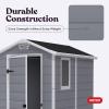imageKeter Manor 4x6 Resin Outdoor Storage Shed KitPerfect to Store Patio Furniture Garden Tools Bike Accessories Beach Chairs and Lawn Mower Grey ampamp White