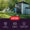 imageKeter Manor 4x6 Resin Outdoor Storage Shed KitPerfect to Store Patio Furniture Garden Tools Bike Accessories Beach Chairs and Lawn Mower Grey ampamp White