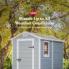 imageKeter Manor 4x6 Resin Outdoor Storage Shed KitPerfect to Store Patio Furniture Garden Tools Bike Accessories Beach Chairs and Lawn Mower Grey ampamp White