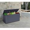 imageKeter Marvel Plus 71 Gallon Resin Deck BoxOrganization and Storage for Patio Furniture Outdoor Cushions Throw Pillows Garden Tools and Pool Toys Dark GreyGraphite