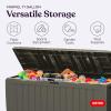 imageKeter Marvel Plus 71 Gallon Resin Deck BoxOrganization and Storage for Patio Furniture Outdoor Cushions Throw Pillows Garden Tools and Pool Toys Dark GreyMossy Brown