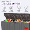 imageKeter Marvel Plus 71 Gallon Resin Deck BoxOrganization and Storage for Patio Furniture Outdoor Cushions Throw Pillows Garden Tools and Pool Toys Dark GreyLight Grey