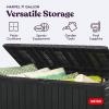 imageKeter Marvel Plus 71 Gallon Resin Deck BoxOrganization and Storage for Patio Furniture Outdoor Cushions Throw Pillows Garden Tools and Pool Toys Dark GreyGraphite