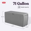 imageKeter Marvel Plus 71 Gallon Resin Deck BoxOrganization and Storage for Patio Furniture Outdoor Cushions Throw Pillows Garden Tools and Pool Toys Dark GreyLight Grey