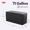imageKeter Marvel Plus 71 Gallon Resin Deck BoxOrganization and Storage for Patio Furniture Outdoor Cushions Throw Pillows Garden Tools and Pool Toys Dark GreyGraphite