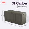 imageKeter Marvel Plus 71 Gallon Resin Deck BoxOrganization and Storage for Patio Furniture Outdoor Cushions Throw Pillows Garden Tools and Pool Toys Dark GreyMossy Brown