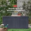 imageKeter Marvel Plus 71 Gallon Resin Deck BoxOrganization and Storage for Patio Furniture Outdoor Cushions Throw Pillows Garden Tools and Pool Toys Dark GreyGraphite