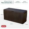 imageKeter Marvel Plus 71 Gallon Resin Deck BoxOrganization and Storage for Patio Furniture Outdoor Cushions Throw Pillows Garden Tools and Pool Toys Dark GreyBrown