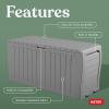 imageKeter Marvel Plus 71 Gallon Resin Deck BoxOrganization and Storage for Patio Furniture Outdoor Cushions Throw Pillows Garden Tools and Pool Toys Dark GreyLight Grey